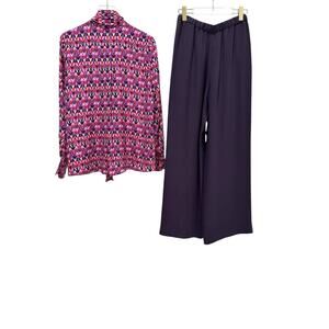 Valentino Silk Blouse Pants Set Suit - Women's Sz 40/42